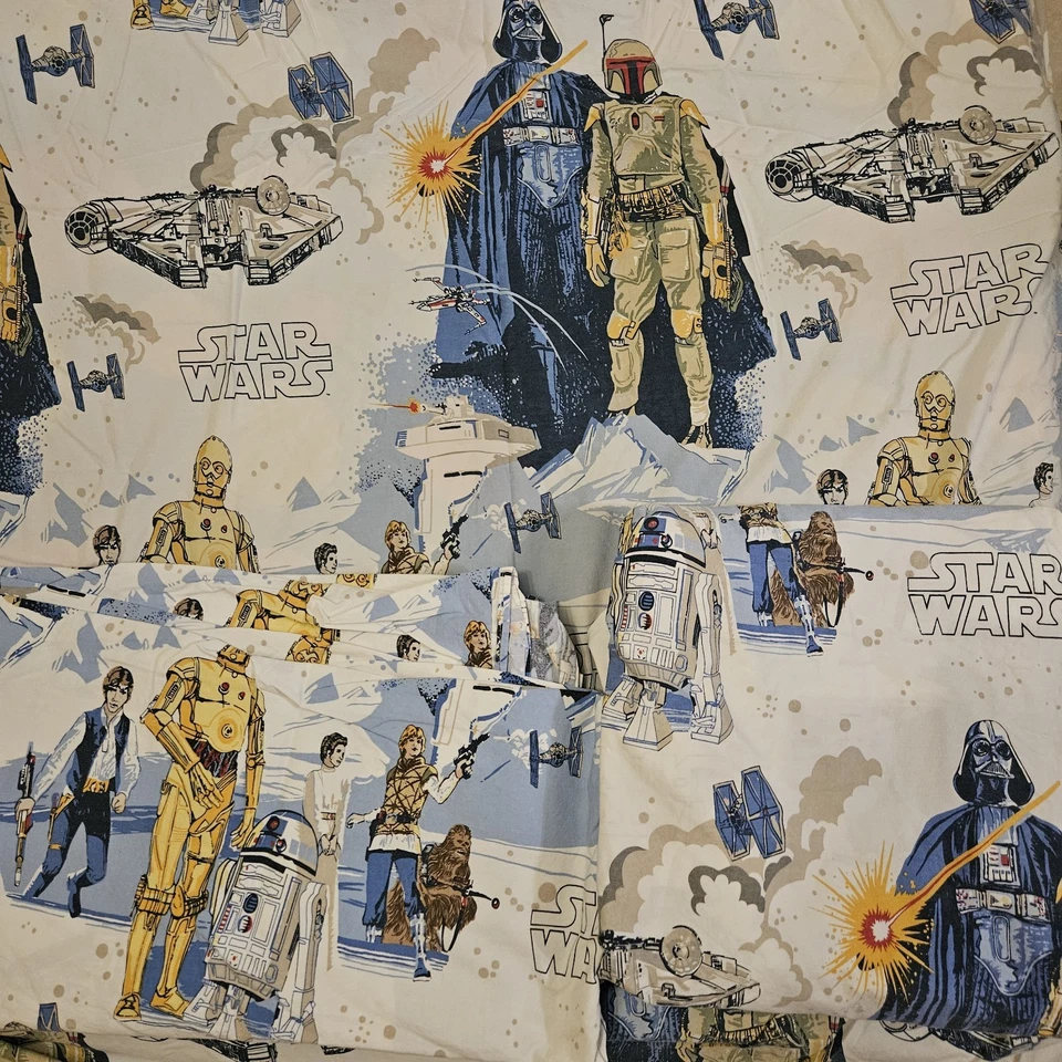 3 piezas Juego de sábanas Pottery Barn Kids Star Wars A NEW HOPE tamaño COMPLETO LEER Foto 4 de 4