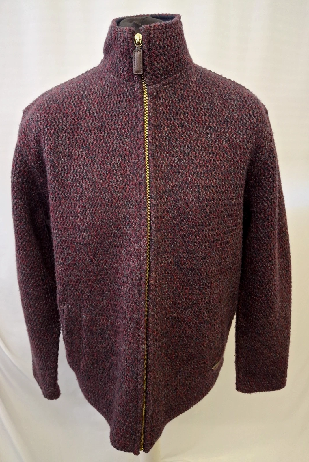 Hammond & Co Full Zip Wool Fleece Jacket Active Outdoors Casual Red Large A549