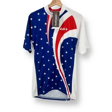 Garneau USA Stars Stripes Patriotic Flag Cycling Jersey Mens Sz Large Americana
