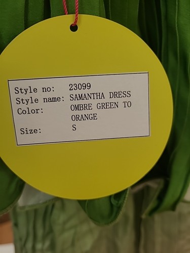 Alden Adair Samantha Dress Rainbow Ombre Orange Green Small NEW - Picture 6 of 8