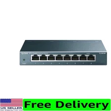 Durable 8 Port Gigabit Network Switch with Traffic Optimization & Fanless Design