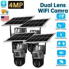 Solar Battery Powered Wireless WiFi Outdoor Pan/Tilt Home Security Camera System