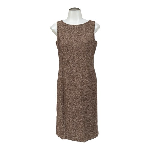 Vintage 00s ANN TAYLOR Womens 4P 4 PETITE Wool Pencil Dress Sheath Lined Slit - Picture 10 of 22
