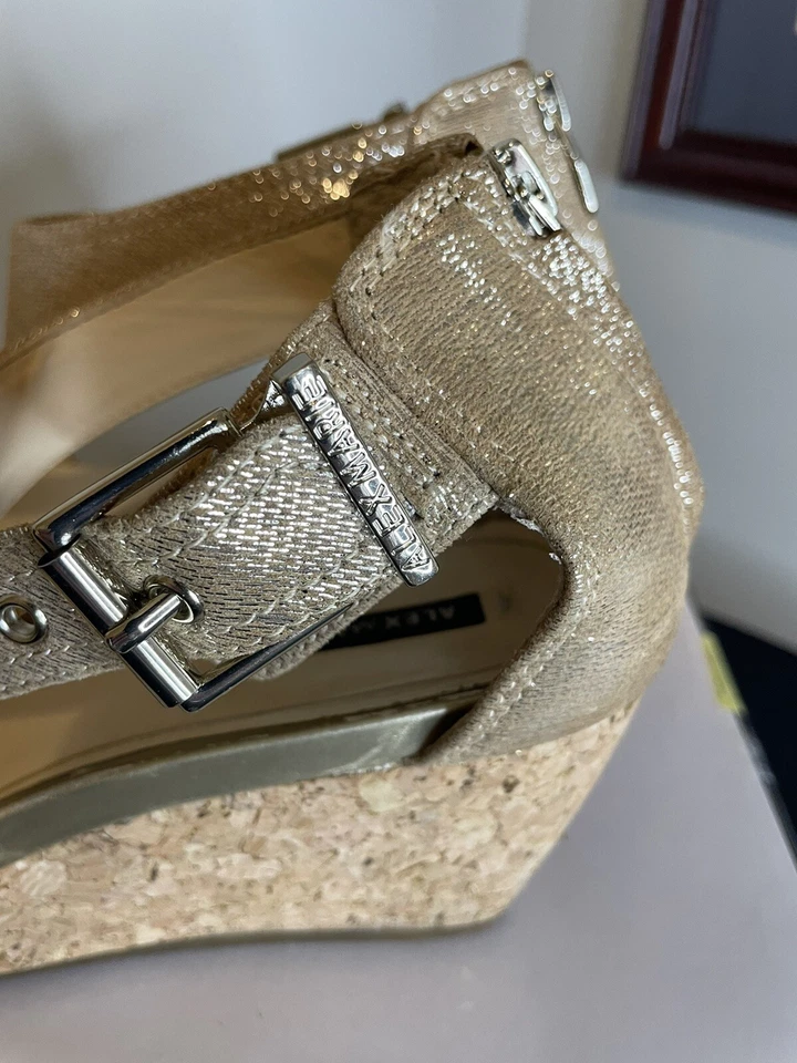 Alex Marie 11M Illiana Gold Shimmer Cork Wedge Sandal Comfort  - Image 3 of 4