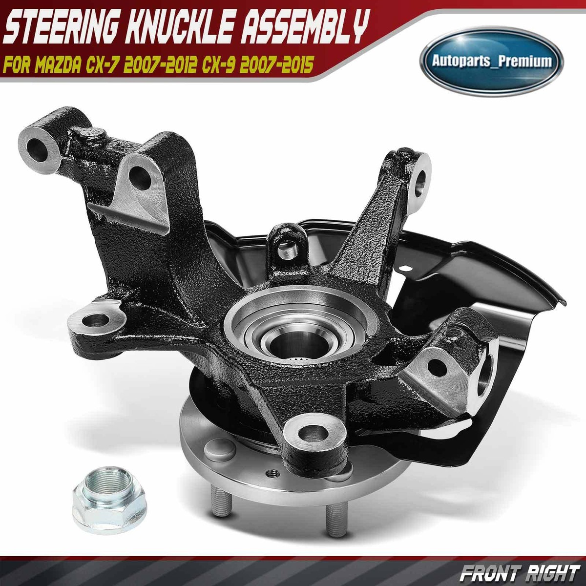 Front RH Steering Knuckle & Wheel Hub Bearing Assembly for Mazda