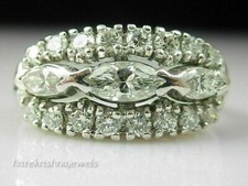 Marquise Cut 3CT Lab-Created Diamond Engagement Wedding Ring 14K White Gold Over