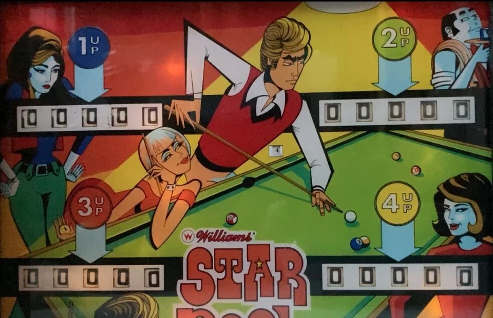 Retro Glow Pinball Art | 8"x 10" Illuminated Framed Print - "STAR POOL" - 1972 - Image 3 of 4