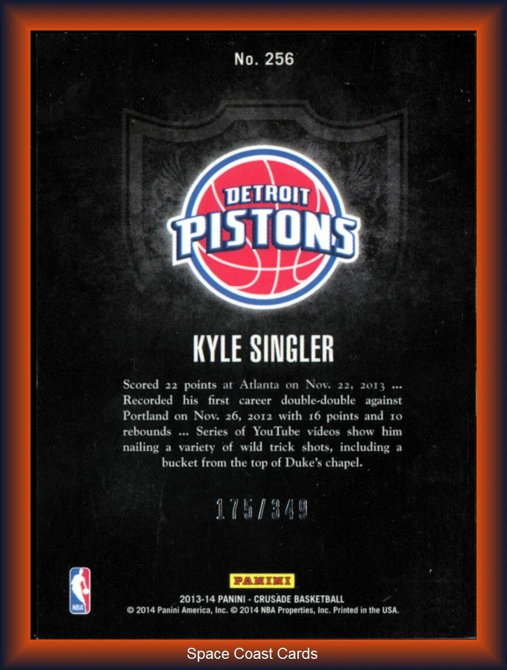 2013-14 Panini Crusade Insert Red #256 Kyle Singler /349 (B) - Image 2 of 2
