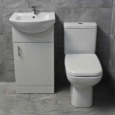 Rak Origin Compact Toilet + Vanity Basin Sink Unit Cloakroom Set Ensuite