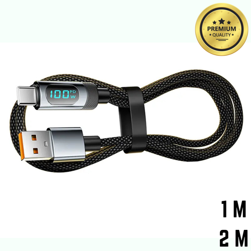 Cavo Caricatore 100W USB Tipo C Super Veloce con Display LED per Samsung e iPhone - Foto 1 di 21