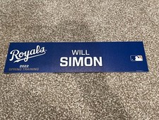 KANSAS CITY ROYALS GAME USED ? TEAM ISSUED BASEBALL NAMEPLATE WILL SIMON