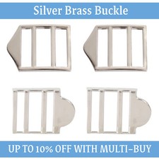 19/24mm Silver Brass Tri-Glide Slider Adjustable Buckle Leather Bag Straps Belt