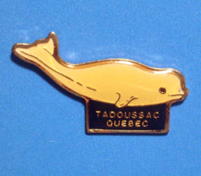 TADOUSSAC - QUEBEC - BELUGA - WHITE WHALE - CANADA - VINTAGE LAPEL PIN - HAT PIN