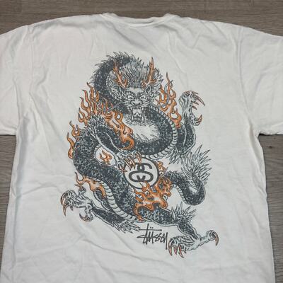 VTG Stussy Fire Dragon Short Sleeve Graphic T Shirt Men's VTG Stussy Fire Dragon Short Sleeve Graphic T Shirt Men's