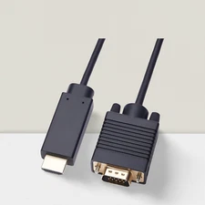 HDMI to VGA Cable Gold-Plated 6 Feet Black (Not Bidirectional)