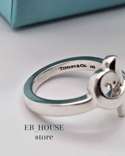 Tiffany & Co Sterling Silver Paloma Picasso Diamond Loving Heart Ring Size 6.75 - Picture 3 of 10
