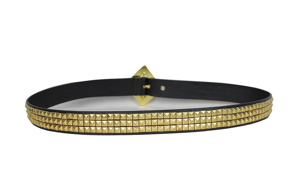 Harley Quinn Gürtel Metall 3 Reihe goldenen Nieten Pyramide Suicide Squad Kostüm - Bild 4 von 4