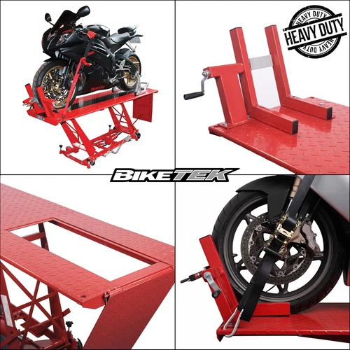 BikeTek Motorcycle Hydraulic Table Lift Motorbike Table Lift Workshop Stand