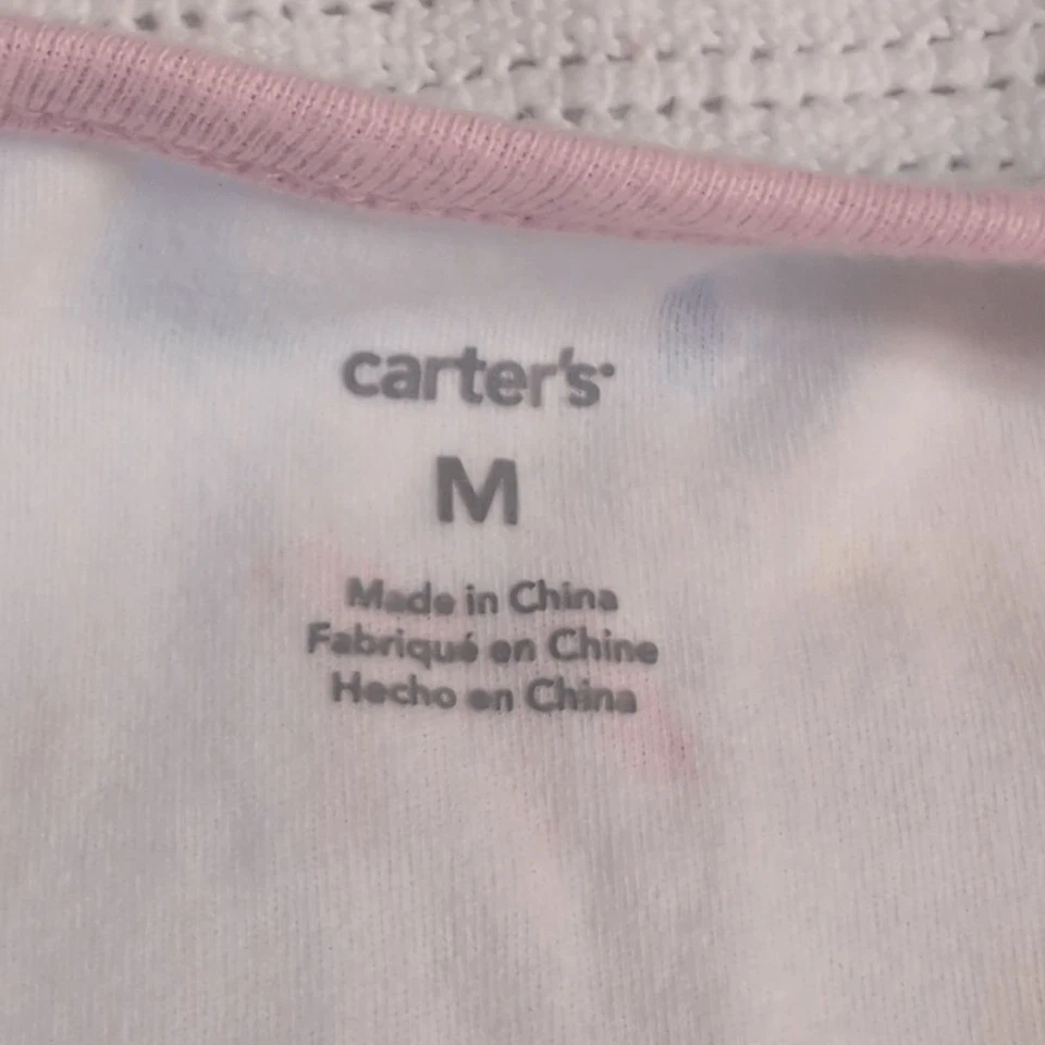 Saco de dormir Carter's mediano 6-9 meses rosa unicornio algodón cremallera Foto 4 de 4