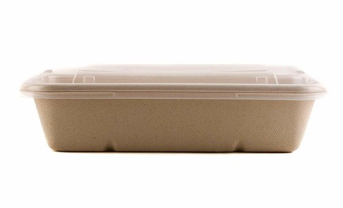 [100er Pack] Kompostierbare Umweltfreundliche Behälter Tabletts mit Deckel 34oz. - Bild 3 von 6
