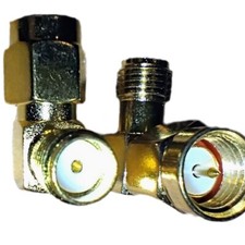 4Pc SMA Male to Female Right Angle 90  Gold Plated Adapter - Branded - US Seller