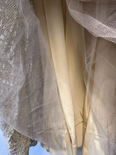 Vintage Cotillion Lace Sleeveless Formal Dress Prom Party Lined Netting- 6 or 8 - Picture 8 of 12