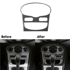 Carbon Fiber Climate Control Console Panel Cover Trim For Ford Fiesta 2011-2015