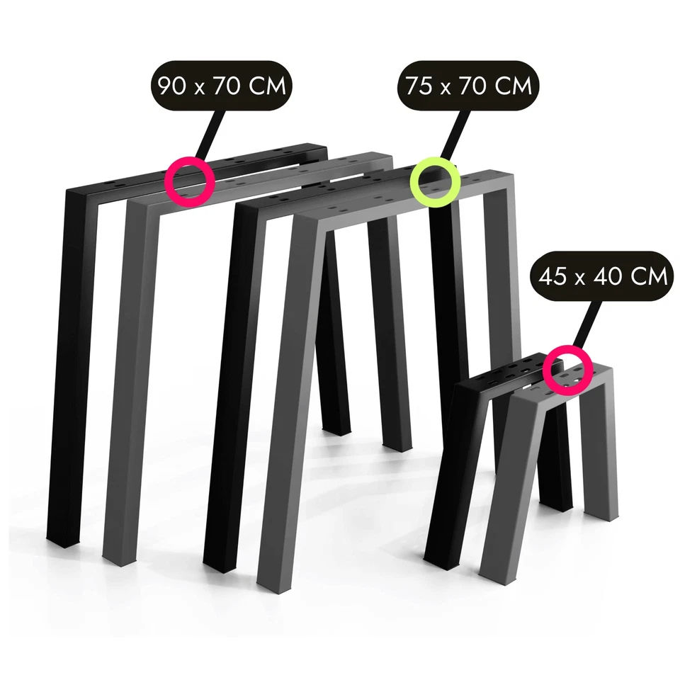 2 Tischkufen Metall I Tischbeine U-Form I Möbelfüße - Bild 2 von 4