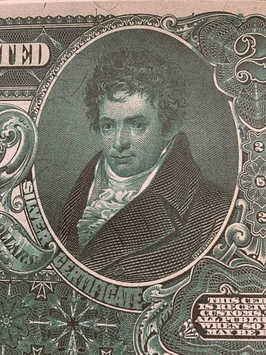 Reproduktion 2 $ Schein Bildungsnote 1896 Silber Zertifikat Morse Fulton Lesen Sie unten!! - Bild 5 von 7