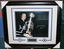 Johnny Bower signed autograph Toronto Maple Leafs 16x20 framed
