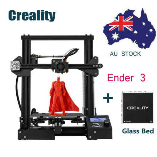 Original CREALITY 3D Ender 3 3D Printer Resume Power Off +Hot Bed Glass Bed AU