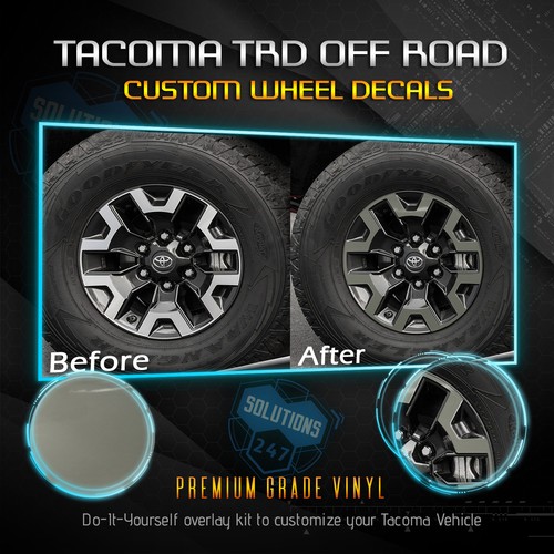 Fit 2016-2019 Toyota Tacoma TRD OffRoad Wheels Vinyl Decal - Glossy Gloss Finish - Picture 8 of 16