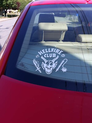 Stranger Things 5''x5'' Hellfire Club permanent vinyl decal.
