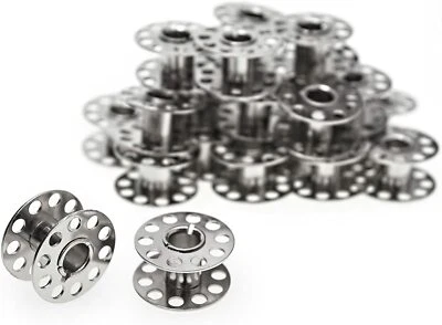 Faden & Nadel 25 Spulen leer für die Nähmaschine/Nähmaschinenspulen aus Metall
