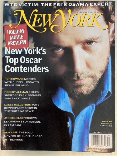 New York Magazine December 2001 Russell Crowe Ron Howard LIKE NEW No Label