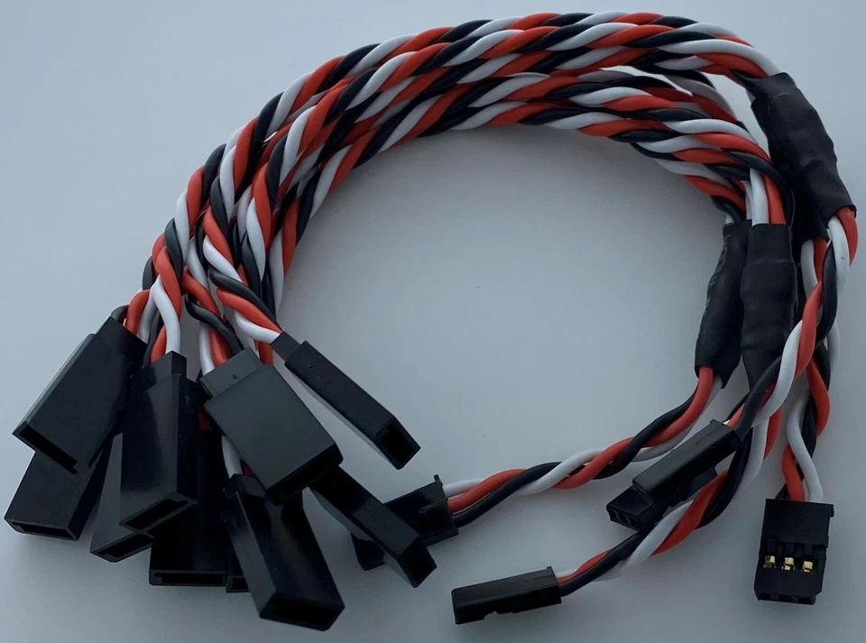 (5) Futaba Y Servo Extension Leads / Splitters with 20CM Heavy Duty 20awg Wire - Image 2 of 4