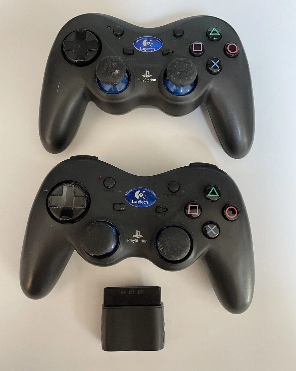 Lot of 2 PS2 Logitech Cordless Action Controller G X2D11 w 1 Receiver Dongle
