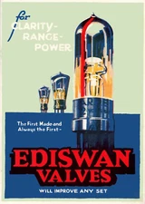 1920 Ediswan valves vacuum tube poster  13 x 19 Giclee Print