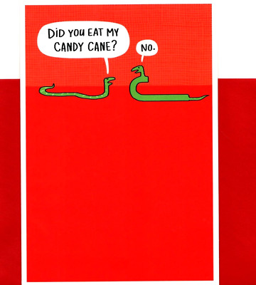 Funny Merry Christmas Feed Snake Snakes Eat A Candy Cane Hallmark Greeting Card