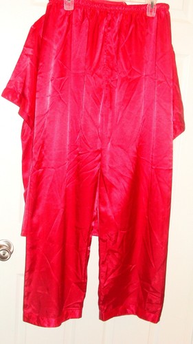 LAVENDERI WOMENS RED SATIN PAJAMA SET ~ XXL ~ 2 Piece ~ VGC ~ - Picture 4 of 6