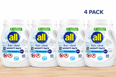 #ad All Free Clear Mighty Pacs Laundry Detergent Pods 60 Count HE Washer 4 Pack $58.00