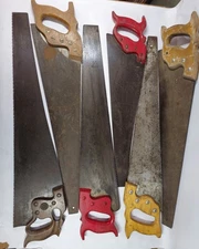 Lot of 6 Vintage Hand Saws for Arts & Crafts Rustic Decor Carpenter Tools