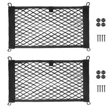 2 Pack Large Cargo Net for Trunk, RV, Boats Storage Mesh Pocket Net with 4 Mo...