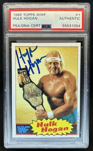 1985 Topps WWF Pro Wrestling Stars Hulk Hogan IP Auto Autograph #1 PSA Authentic