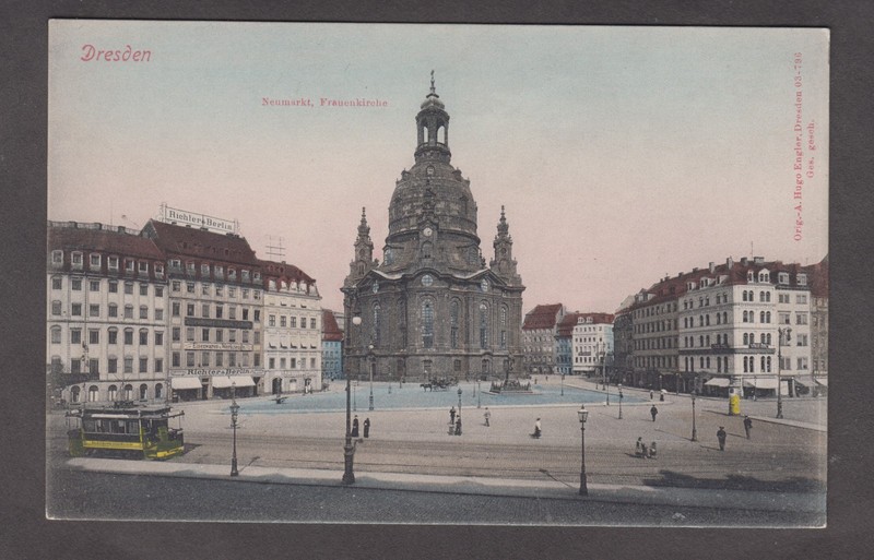 Germany. Dresden 1910s. Neumarkt New Market Frauenkirche. By Hugo Engler