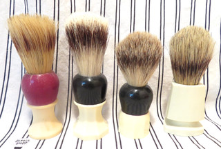 Four Badger Bristle Hair Shaving Mug Brushes Mohawk Stag Erskine