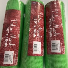 Holiday Lot 3 Rolls Decorative Mesh 10" W X 30 Ft perfect for Christmas Craft