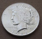1928 S Peace Silver Dollar - 90% Silver $1.00 U.S. Coin