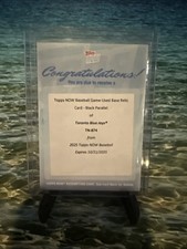 💥2025 Topps NOW 874 RELIC REDEMPTION💥 Black Foil  /10  Toronto Blue Jays