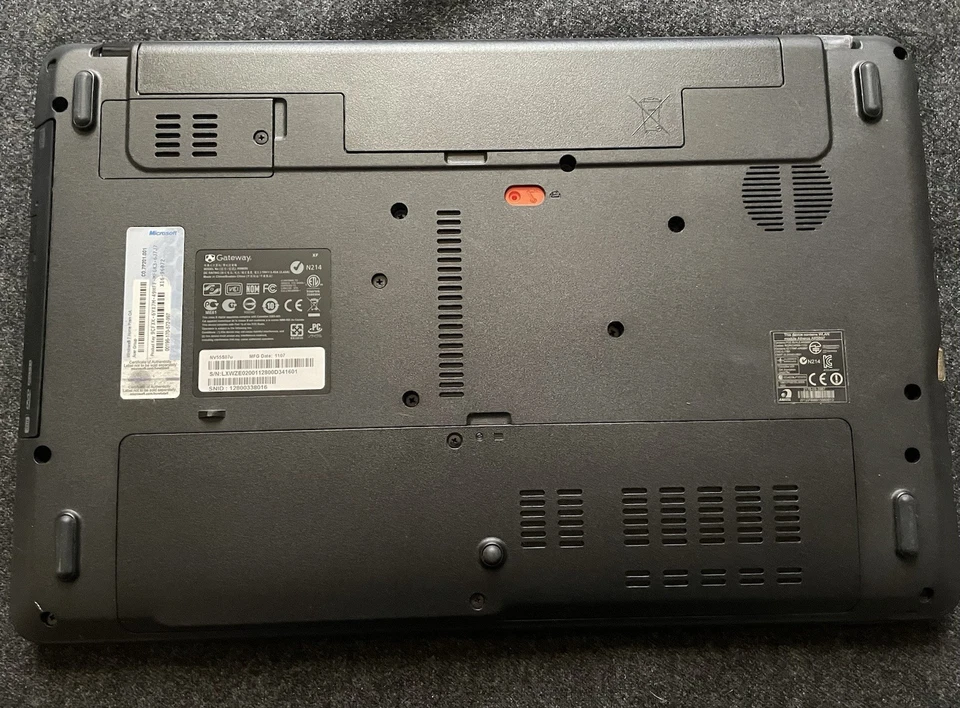 Gateway NV55SO7u 15,5 дюйма 2007 Windows 7 четырехъядерный A6 Vision 4 ГБ жесткий диск 500 ГБ красноватый - Изображение 4 из 4